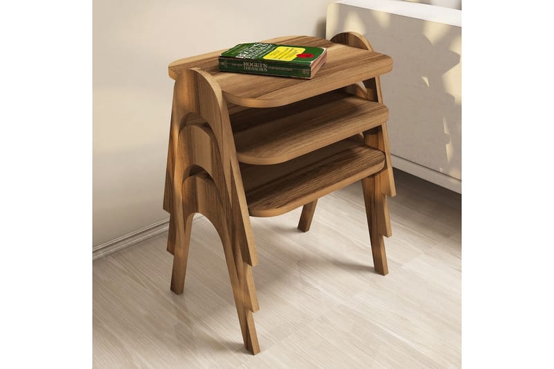 Satsbord Amtorp 49 cm 3 Bord - Brun - Möbler - Bord & matgrupp - Avlastningsbord & sidobord - Satsbord
