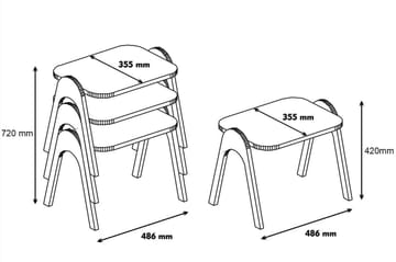 Satsbord Amtorp 49 cm 3 Bord - Brun - Möbler - Bord & matgrupp - Avlastningsbord & sidobord - Satsbord