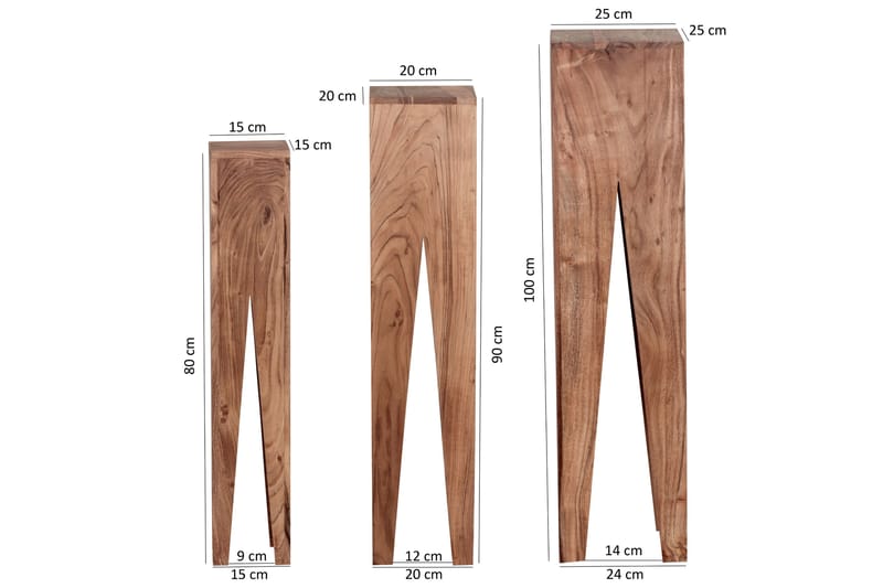Satsbord Bufalini 3-pack - Trä|natur - Möbler - Bord & matgrupp - Avlastningsbord & sidobord - Satsbord