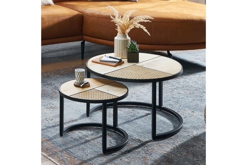 Satsbord Clanton 60 cm Runt - Brun/Svart - Möbler - Bord & matgrupp - Avlastningsbord & sidobord - Satsbord