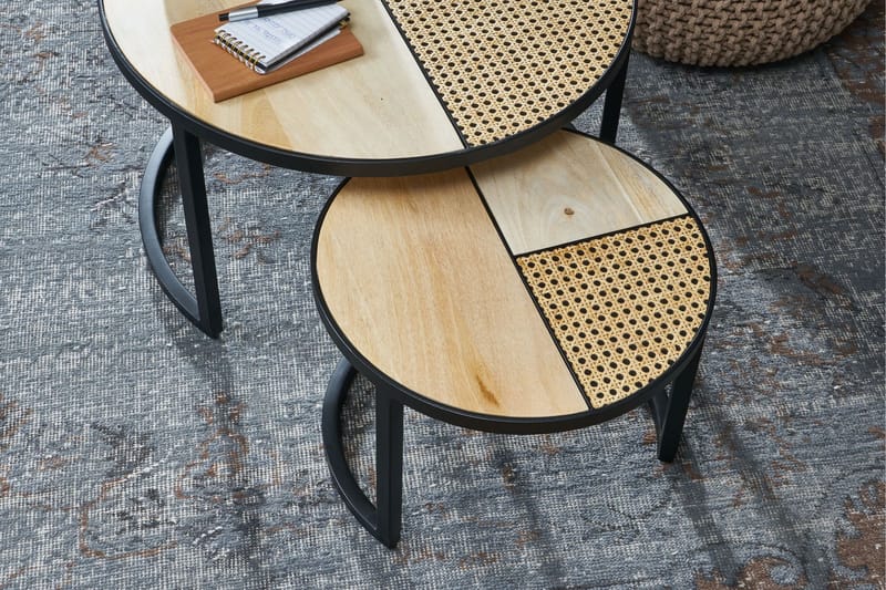 Satsbord Clanton 60 cm Runt - Brun/Svart - Möbler - Bord & matgrupp - Avlastningsbord & sidobord - Satsbord