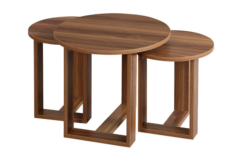 Satsbord Ubbeboda 52 cm Runt 3 Bord - Brun - Möbler - Bord & matgrupp - Avlastningsbord & sidobord - Satsbord