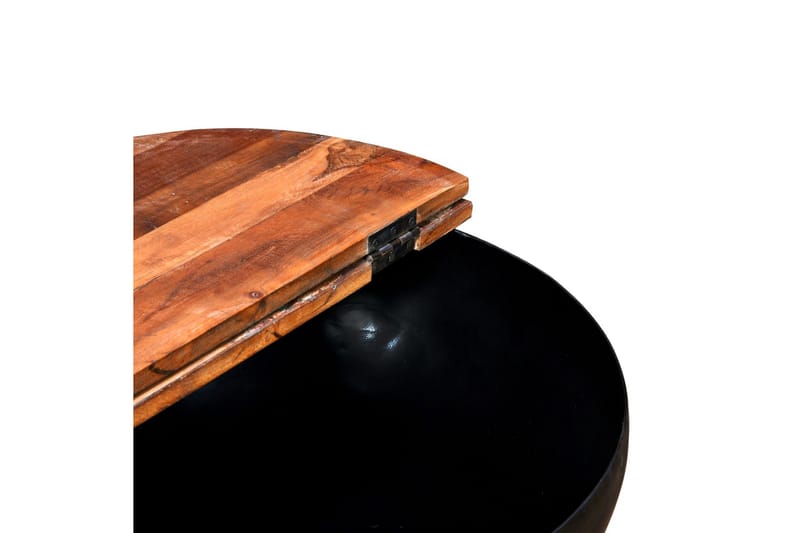 Soffbord set 2 st massivt återvunnet trä svart skålformad - Svart - Soffbord - Satsbord