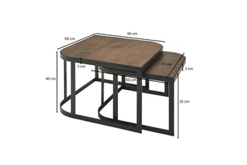 Willowdale Satsbord 60 cm - Teak/Svart - Möbler - Bord & matgrupp - Avlastningsbord & sidobord - Satsbord