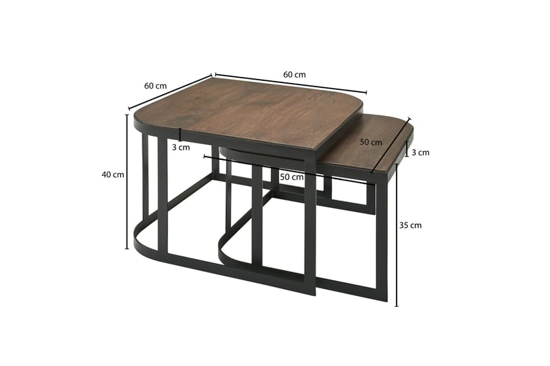 Willowdale Satsbord 60 cm - Teak/Svart - Möbler - Bord & matgrupp - Avlastningsbord & sidobord - Satsbord