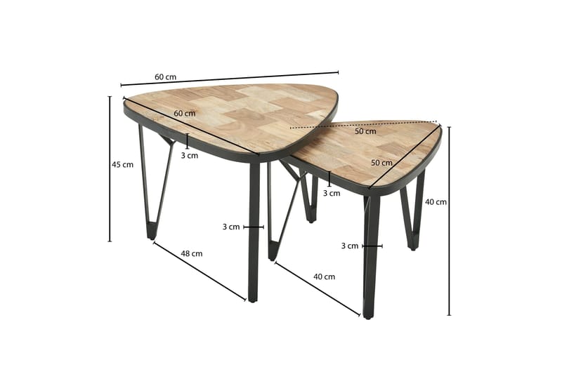 Willowdale Satsbord 60 cm Trekantig - Brun/Svart - Möbler - Bord & matgrupp - Avlastningsbord & sidobord - Satsbord