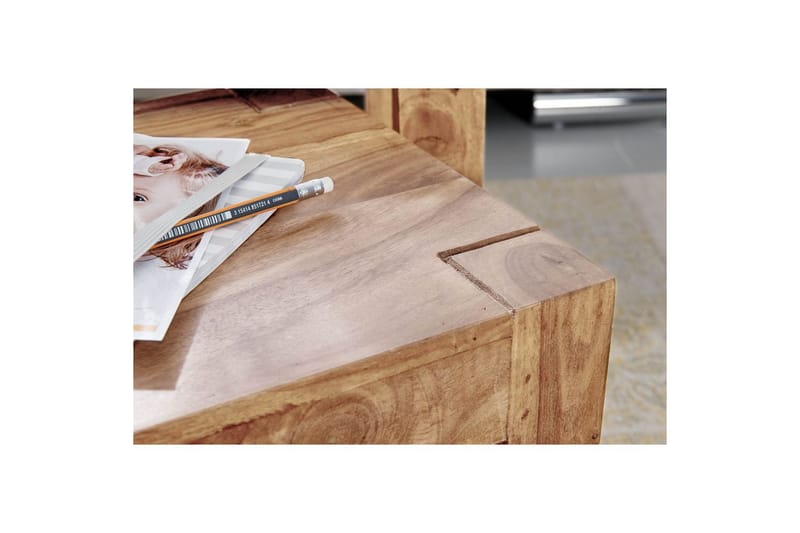 Satsbord Wohnling Set med 3 massivt trä, 4-benta bord, lantlig stil Akacia - Akacia - Möbler - Bord & matgrupp - Avlastningsbord & sidobord - Satsbord