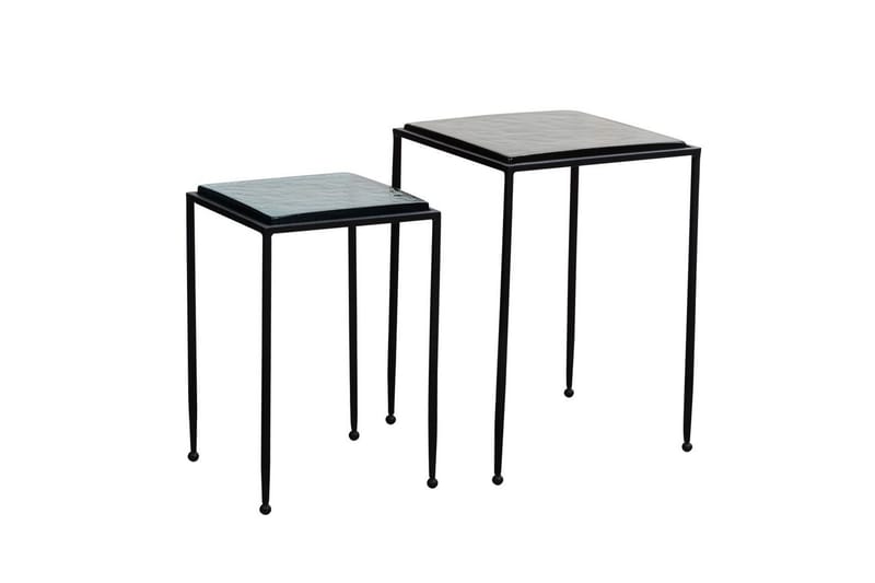 Satsbord Wohnling Set om 2 fyrkantigt glas tunna metallben modern - Möbler - Bord & matgrupp - Avlastningsbord & sidobord - Satsbord