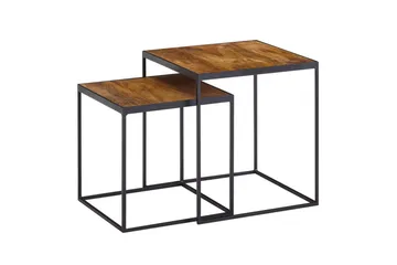 Satsbord Wohnling Set om 2 massivt trä med metallben modern - Möbler - Bord & matgrupp - Avlastningsbord & sidobord - Satsbord