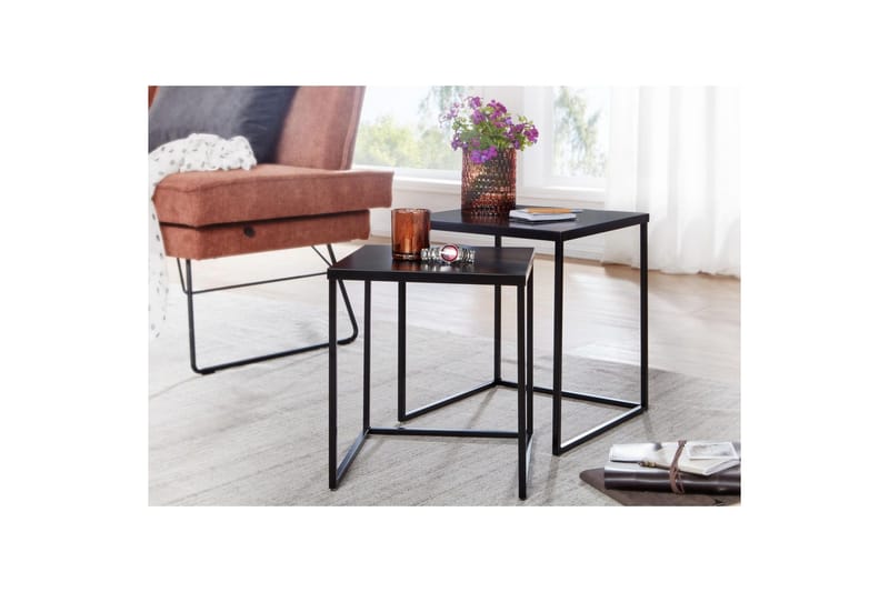 Satsbord Wohnling Set om 2 metall pulverlackerad med metallben modern - Möbler - Bord & matgrupp - Avlastningsbord & sidobord - Satsbord