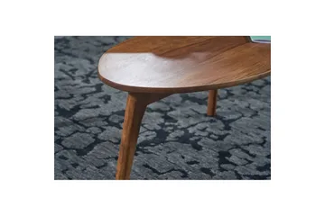 Satsbord Wohnling Set om 2 njurformad, massivt trä, träben, lantstil mörkbrun - mörkbrun - Möbler - Bord & matgrupp - Avlastningsbord & sidobord - Satsbord