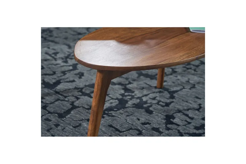 Satsbord Wohnling Set om 2 njurformad, massivt trä, träben, lantstil mörkbrun - mörkbrun - Möbler - Bord & matgrupp - Avlastningsbord & sidobord - Satsbord