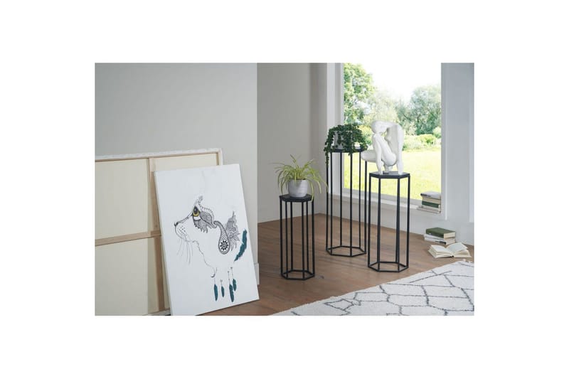 Satsbord Wohnling Set om 3 massiva träblombord Industriell - Möbler - Bord & matgrupp - Avlastningsbord & sidobord - Blombord