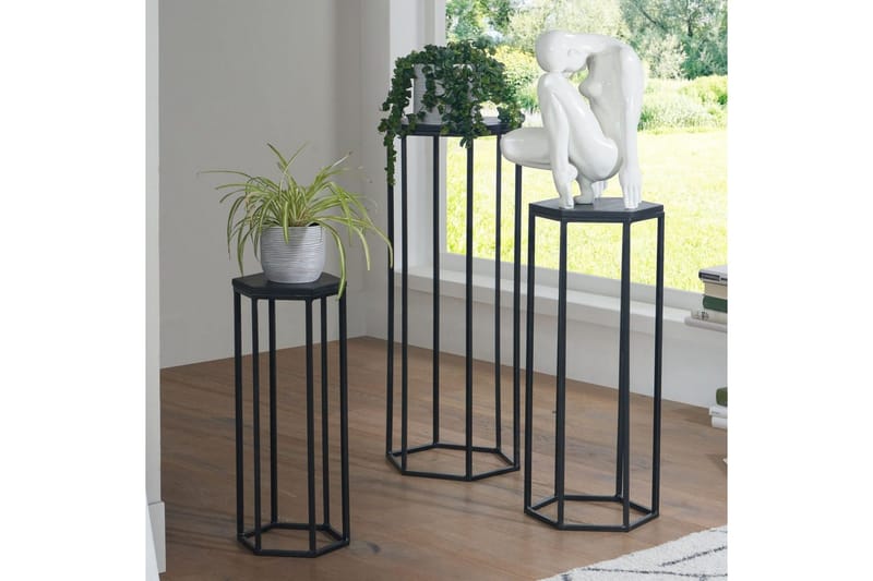 Satsbord Wohnling Set om 3 massiva träblombord Industriell - Möbler - Bord & matgrupp - Avlastningsbord & sidobord - Blombord