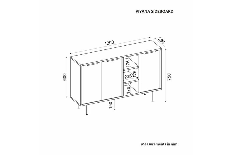 Schmida Konsollbord 120 cm - Blå/Vit - Möbler - Bord & matgrupp - Avlastningsbord & sidobord - Konsolbord & hallbord
