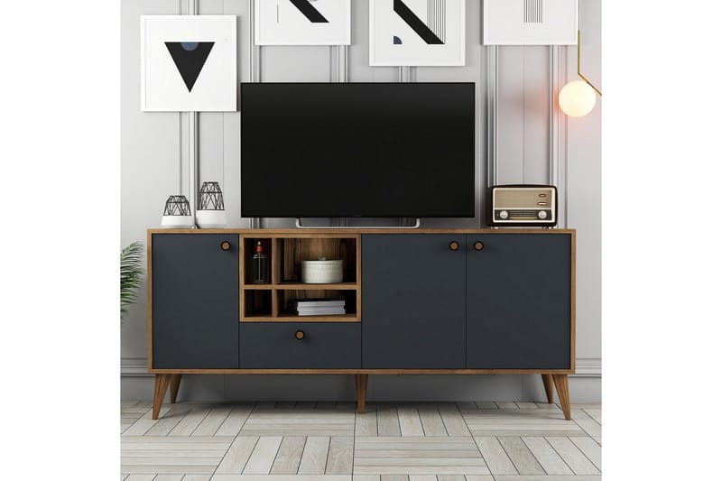 Scone Konsollbord 180 cm - Antracit/Valnöt - Möbler - Bord & matgrupp - Avlastningsbord & sidobord - Konsolbord & hallbord