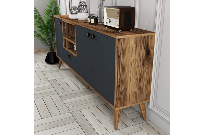 Scone Konsollbord 180 cm - Antracit/Valnöt - Möbler - Bord & matgrupp - Avlastningsbord & sidobord - Konsolbord & hallbord