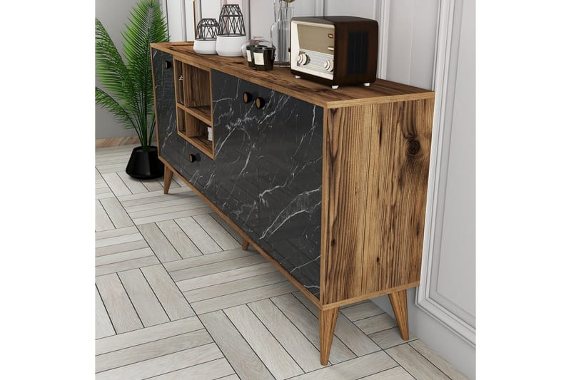 Scone Konsollbord 180 cm - Svart/Valnöt - Möbler - Bord & matgrupp - Avlastningsbord & sidobord - Konsolbord & hallbord