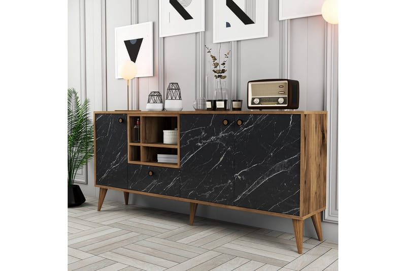 Scone Konsollbord 180 cm - Svart/Valnöt - Möbler - Bord & matgrupp - Avlastningsbord & sidobord - Konsolbord & hallbord