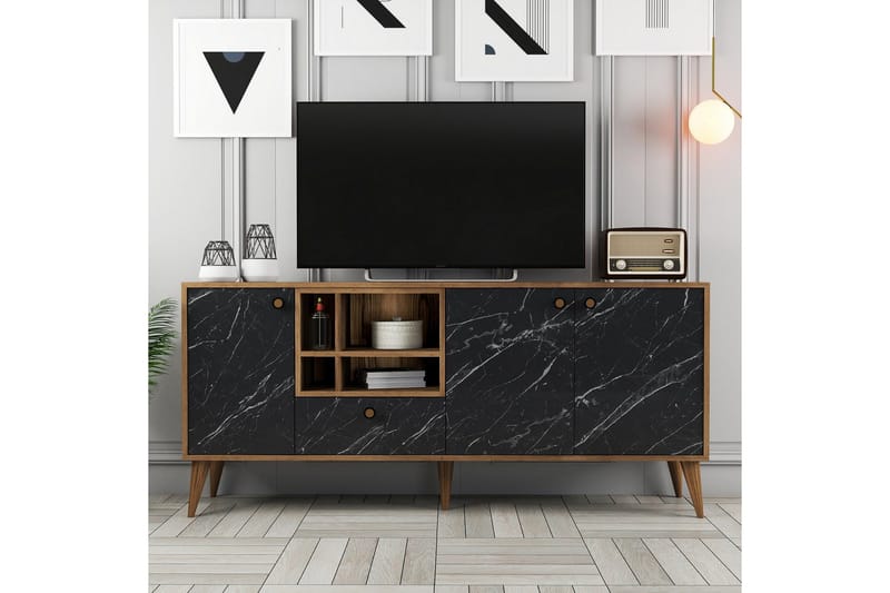 Scone Konsollbord 180 cm - Svart/Valnöt - Möbler - Bord & matgrupp - Avlastningsbord & sidobord - Konsolbord & hallbord