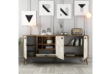 Scone Konsollbord 180 cm - Vit marmor/Valnöt - Möbler - Bord & matgrupp - Avlastningsbord & sidobord - Konsolbord & hallbord