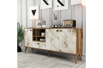 Scone Konsollbord 180 cm - Vit marmor/Valnöt - Möbler - Bord & matgrupp - Avlastningsbord & sidobord - Konsolbord & hallbord