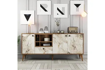 Scone Konsollbord 180 cm - Vit marmor/Valnöt - Möbler - Bord & matgrupp - Avlastningsbord & sidobord - Konsolbord & hallbord