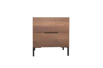 Serene Sängbord 55 cm med Trä- och Valnötsutseende, Förvaring med Lådor - Valnötsbrun - Möbler - Bord & matgrupp - Avlastningsbord & sidobord - Sängbord & nattduksbord