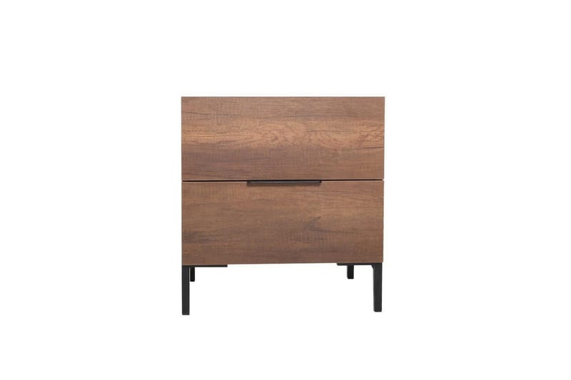 Serene Sängbord 55 cm med Trä- och Valnötsutseende, Förvaring med Lådor - Valnötsbrun - Möbler - Bord & matgrupp - Avlastningsbord & sidobord - Sängbord & nattduksbord