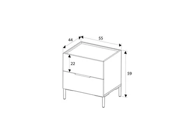 Serene Sängbord 55 cm med Trä- och Valnötsutseende, Förvaring med Lådor - Valnötsbrun - Möbler - Bord & matgrupp - Avlastningsbord & sidobord - Sängbord & nattduksbord