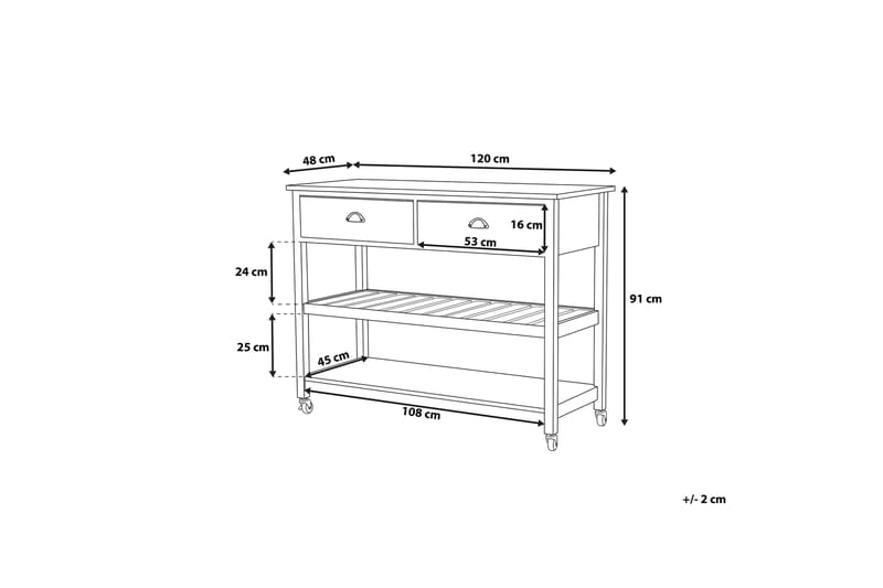 Serveringsbord Pulcifer 120 cm - Svart - Lampbord & sidobord - Brickbord & småbord