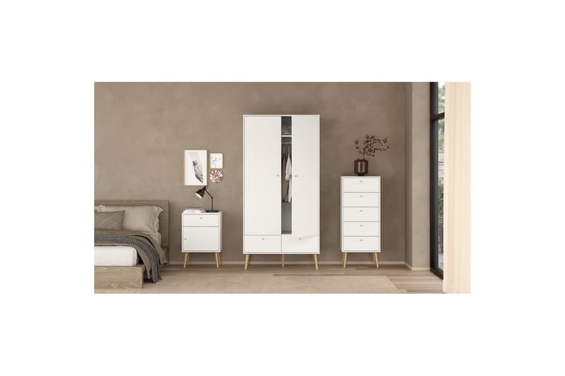 Shinta Sängbord 50 cm - Vit - Möbler - Bord & matgrupp - Avlastningsbord & sidobord - Sängbord & nattduksbord