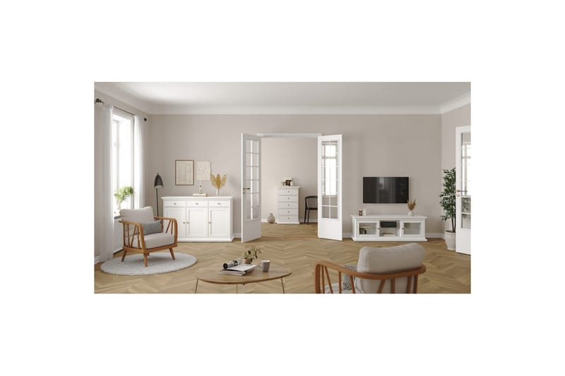 Shoiba Sidobord 144 cm - Vit - Möbler - Bord & matgrupp - Avlastningsbord & sidobord - Lampbord & sidobord