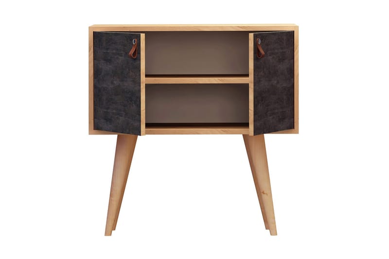 Sideboard Naidaj Läderbeslag - Grå|Trä - Möbler - Bord & matgrupp - Avlastningsbord & sidobord
