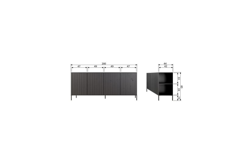 Sideboard New Gravure - Espresso, Askfaner - Möbler - Bord & matgrupp - Avlastningsbord & sidobord - Konsolbord & hallbord