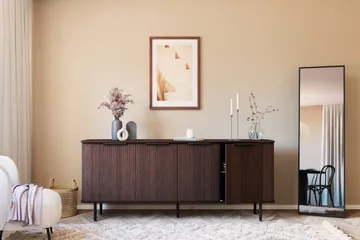 Kopparbo Sideboard med Förvaring Ribbad - Mörkbrunt / Valnöt / Trä - Förvaring - Förvaringsmöbler - Sideboard & skänk