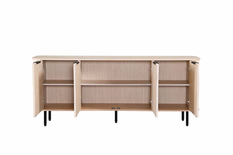 Kopparbo Ribbad Sideboard med Förvaring - Vitlaserad / Ljus Ek / Trä - Förvaring - Förvaringsmöbler - Sideboard & skänk