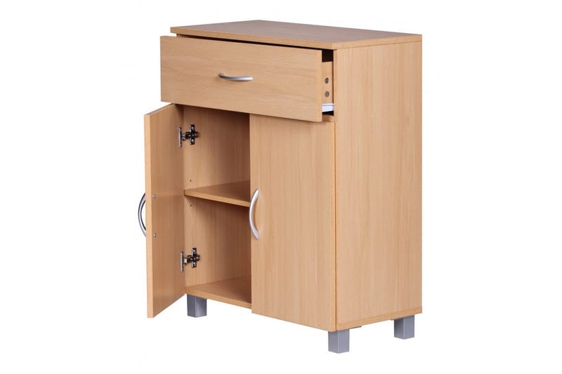 Sideboard Wohnling Folierad spånskiva 60 x 75 cm 2 dörrar 1 låda modern stil - Möbler - Bord & matgrupp - Avlastningsbord & sidobord - Konsolbord & hallbord