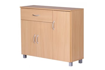 Sideboard Wohnling folierad spånskiva 90x75 cm, 3 dörrar 1 låda, modern stil Bok - Bok - Möbler - Bord & matgrupp - Avlastningsbord & sidobord - Konsolbord & hallbord