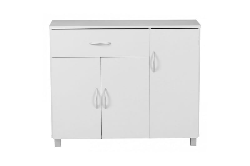 Sideboard Wohnling folierad spånskiva 90x75 cm, 3 dörrar 1 låda, modern stil Vit - Vit - Möbler - Bord & matgrupp - Avlastningsbord & sidobord - Konsolbord & hallbord
