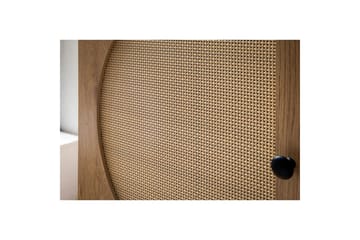 Sideboard Wohnling Folierad spånskiva ekoptik halvcirkel rottingväv look 2 dörrar 3 lådor modern - Möbler - Bord & matgrupp - Avlastningsbord & sidobord - Konsolbord & hallbord