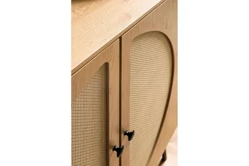 Sideboard Wohnling Folierad spånskiva ekoptik halvcirkel rottingväv look 2 dörrar modern - Förvaring - Förvaringsmöbler - Sideboard & skänk