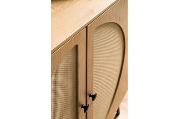 Sideboard Wohnling Folierad spånskiva ekoptik halvcirkel rottingväv look 2 dörrar modern - Möbler - Bord & matgrupp - Avlastningsbord & sidobord - Konsolbord & hallbord