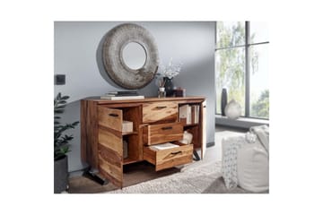Sideboard Wohnling Massiv trä träd kant 145 cm med 2 dörrar 3 lådor industriell - Möbler - Bord & matgrupp - Avlastningsbord & sidobord - Konsolbord & hallbord