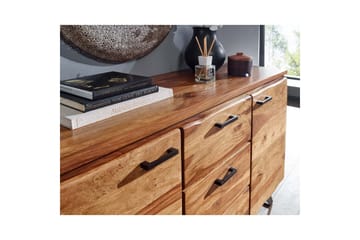 Sideboard Wohnling Massiv trä träd kant 145 cm med 2 dörrar 3 lådor industriell - Möbler - Bord & matgrupp - Avlastningsbord & sidobord - Konsolbord & hallbord