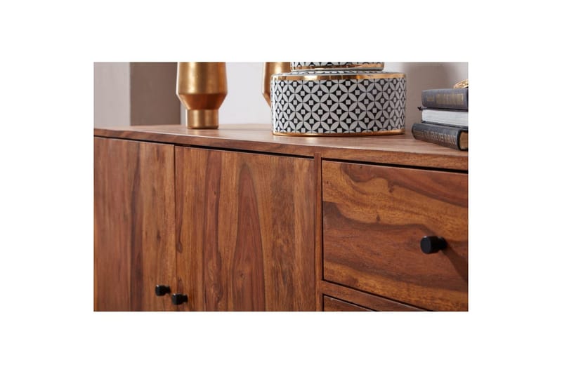 Sideboard Wohnling Massivt trä 145 cm med 3 lådor 1 dörr hårnålsben industriell - Möbler - Bord & matgrupp - Avlastningsbord & sidobord - Piedestal & blompiedestal