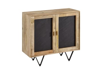 Sideboard Wohnling Massivt trä 80 cm 3D kant stenoptik front 2 dörrar modern - Möbler - Bord & matgrupp - Avlastningsbord & sidobord - Konsolbord & hallbord
