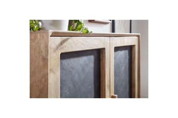 Sideboard Wohnling Massivt trä 80 cm 3D kant stenoptik front 2 dörrar modern - Möbler - Bord & matgrupp - Avlastningsbord & sidobord - Konsolbord & hallbord