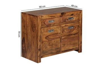 Sideboard Wohnling Massivt trä 90 cm 2 dörrar 2 lådor Lantstil - Möbler - Bord & matgrupp - Avlastningsbord & sidobord - Konsolbord & hallbord
