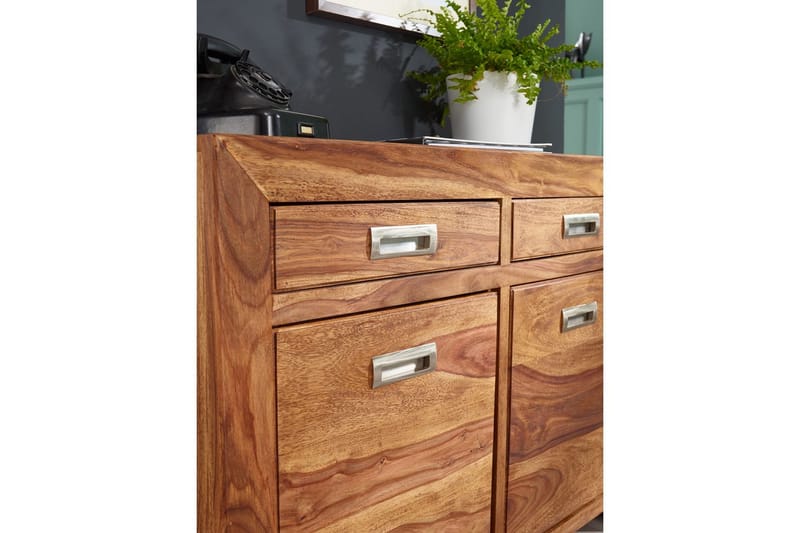 Sideboard Wohnling Massivt trä 90 cm 2 dörrar 2 lådor Lantstil - Möbler - Bord & matgrupp - Avlastningsbord & sidobord - Konsolbord & hallbord